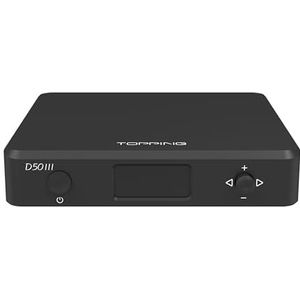 Topping D50 III DAC met dual-chip ES9039Q2MIII, XMOS XU-316, Qualcomm QCC5125, DSD512, USB-C (zwart)