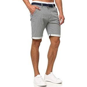 INDICODE Heren Bourchier Chino Shorts | Chino korte broek met riem Black M