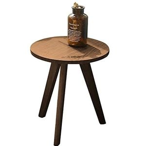 Prachtige kleine ronde tafel, eenvoudige en kleine houten salontafel, woonkamer/balkon/terras vrijetijdstafel, slaapkamer nachtkastje (kleur: A, maat: 50x54cm)