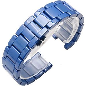 INEOUT Keramische Horlogeband Compatibel Met GC-horloges Band Gekerfde Keramische Armband Mode (Color : Blue, Size : 20X11mm)