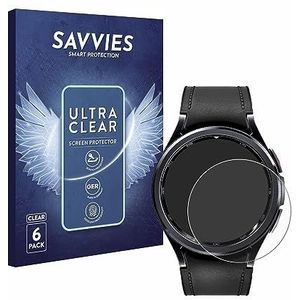 Savvies 6x Schermbeschermer voor Samsung Galaxy Watch 6 Classic (43 mm) Screen Protector Ultra Transparant