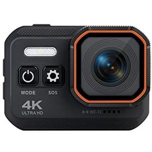 Actiecamera, 4k nieuwe sportcamera afstandsbediening body waterdichte camcorder DV Zwart draagbaar