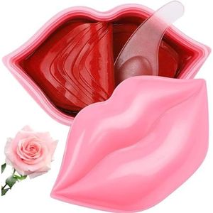 Lippenmasker 20 stuks, collageen lipmasker voor droge lip, lipslaapmasker, kristallen lippads voor hydraterende, anti-rimpel, anti-aging, verstevigt en hydrateert de lippen, roze