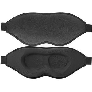 Slaapmasker, 3D-oogmasker om te slapen, 100% lichtblokkerende ooghoezen met verstelbare riem, nachtblinddoek voor vrouwen, traagschuim (zwart)