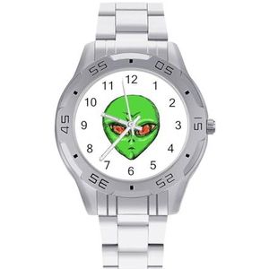 Groene ET Alien Mannen Zakelijke Horloges Legering Analoge Quartz Horloge Mode Horloges