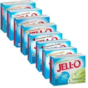 Jello - Mix Suikervrije Pudding - Voordeelpakket - 8 x 28 gram- Heerlijk koolhydraatarm toetje of tussendoortje - Geschikt voor ieder dieet