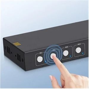 KVM-switch USB3.0 -switch 4K@60Hz for 4 computers die 1 HD-monitor en 3 USB-apparaten delen Toetsenbord Muis Printer Naadloze Schakeling