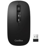Wireless muis CoolBox Ratón W02-IA Zwart 1600 dpi