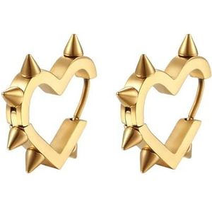 Punk Goth hart oorbellen voor vrouwen zwarte splinter gouden kleur ster vierkant roestvrij staal oorbellen piercing rock sieraden geschenken