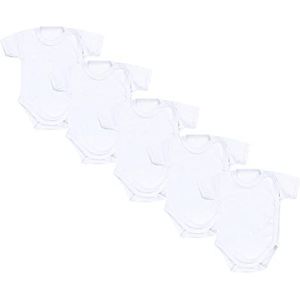 TupTam Baby Overslag Rompertje met Korte Mouwen Set van 5, Wit, 56