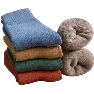 OuLi Store Warme herensokken, 10 paar grote wintersokken, kleurenmix, thermische wol, voor wandelen, skiën, vrije tijd, werk