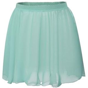 UBOHUZ Balletrokken voor meisjes, dansrok, chiffon, dames, elastische taille, kort, voor oefendansen, voor vrouwen, Groen, L Height 160-170cm