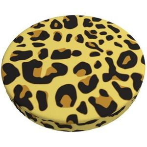 GRatka Hoes voor ronde kruk, barstoelhoes, Home bar, antislip zitkussen, 30,5 cm, cheetah-geel luipaard