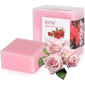 2 stuks natuurlijke zeep, rozenzeep, natuurlijk, biologisch, 100 g, vaste zeep, handgemaakt, voor huid, haar, lichaam, gezicht, rozenzeep, voor baden, douchen, wassen