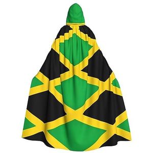 DEXNEL Jamaica Vlag 150 cm Hooded Cape Unisex Halloween Mantel Voor Duivel Heks Tovenaar Halloween Cosplay, Dress Up