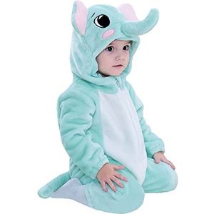 Doladola Baby Hooded Onesies Cartoon Animal Romper Baby Loungewear Pasgeboren Outfits Jumpsuit (Olifant, 6-12 maanden)
