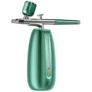 Nano verstuivingsspuit Mini-luchtcompressorset Luchtpenseel Verfspuitpistool for Nail Art Tattoo Craft Cake Face Nauwkeurige Controle(1-Blackish green)