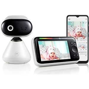 Motorola Babyfoon PIP1500 Connect - 5 inch WiFi VIdeo Babyfoon met camera, wandmontage, HD 1080p - Smart Phone Nursery App, 1000ft bereik, tweerichtingsaudio, digitale pan-tilt-zoom, kamertemperatuur, slaapliedjes