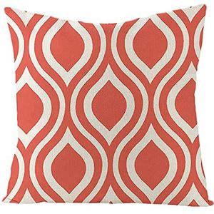 Kinde Kussens met hoezen inbegrepen, rode geometrische kussenslopen, katoenen hennep kussenhoezen, wasbare kussensloop, onzichtbare rits kussensloop voor thuiskantoor, bank, slaapkamer, kussensloop,