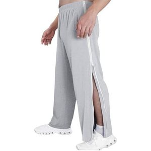 Wijde Joggingbroeken For Heren Met Zijrits Aan De Pijpen, Wijde Revalidatiebroeken For Dames En Heren Om Aan De Zijkant Te Openen, Sportbroeken Met Wijde Pijpen joggingbroek(Light gray,L)