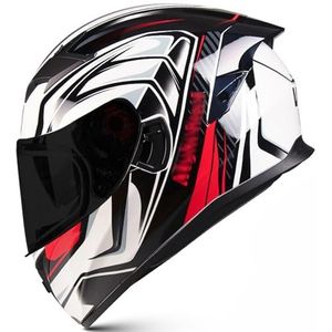 RYDZCLH motorfiets integraalhelm mode retro scooter bromfiets straat helm met dubbel vizier heren dames motorcrosshelmen voor alle seizoenen DOT/ECE goedgekeurd,G,XL