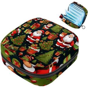 MUOOUM Kerstboom Patroon Maandverband Opbergtas Draagbare Menstruatie Tas Voor Vrouwen Tiener Meisjes Menstruatie Cup Pouch Nursing Pad Houder