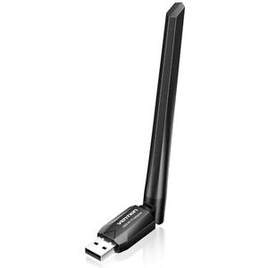 VENTION AC600 USB WiFi Bluetooth 5.0 adapter, 6dBi WLAN-antenne voor pc/laptop/desktop, dual band 2,4 GHz/5 GHz, compatibel met Windows 11/10/8.1/8/7/XP voor Wi-Fi, Windows 11/10/8.1/7 voor Bluetooth