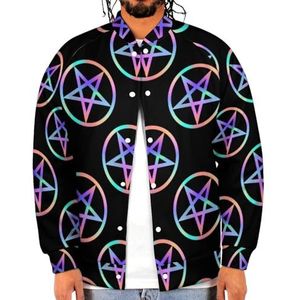 Magic Bright Pentagram Grappige Mannen Baseball Jacket Gedrukt Jas Zachte Sweatshirt Voor Lente Herfst