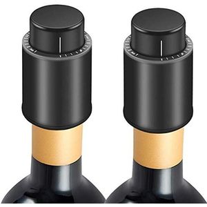 2 stuks flessenstop voor champagne/wijn - champagnestoppers vacuüm met datummarkering, herbruikbare flessenstoppen, spaarder, wijnbewaarpomp, vacuümfleskurken, beste cadeaus voor wijnliefhebbers