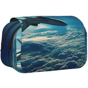 JEJEA Vliegtuigen Fighter Jets Print Pen Potlood Case Houder voor Potloden Make-up Multifunctionele Organizer Box voor Adluts, Zwart, Eén maat, Toilettas