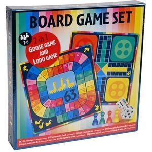 2 in 1 Bordspel Set - Mens Erger Je Niet & Ganzenbord - 2 Spellen - Bordspellen voor Volwassenen en Kinderen - Vanaf 3 Jaar
