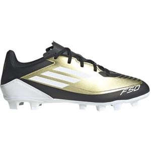 adidas Unisex F50 Club Messi Flexible Ground Sneaker, Gold Metallic/White/Black, 13 US Men