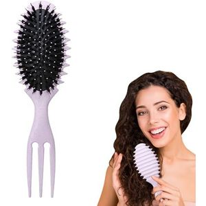 NEERIX Curl Defining Brush, borstel voor het definiëren van krullend haar, gedefinieerde styling, gedefinieerde krullen, minder trekken en krulscheiding, ergonomische vormgeving (paars)