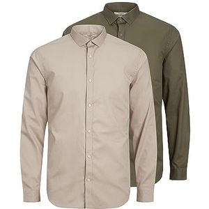 JACK & JONES Heren overhemd slim fit overhemd, 1 x druivenblad, 1 x pure kasjmier, 3XL