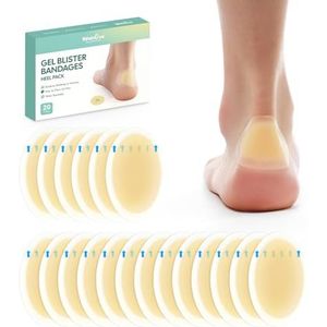 20 stuks blisterpleisters voor voeten - Welnove onzichtbare hydrocolloïde gel blister bandages - blister kussen pad voor hiel - (hiel pack)
