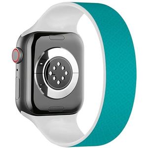 Solo Loop band compatibel met alle series Apple Watch 42/44/45/49mm (Turquoise Squares Pixel Art) rekbare siliconen band band accessoire, Siliconen, Geen edelsteen