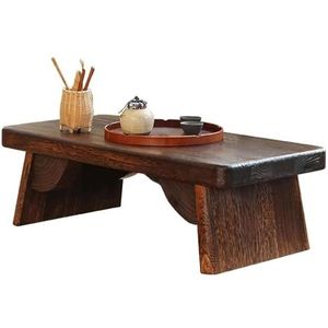 Vloertafel Massief Houten Erkertafel Retro Meditatie Lage Tafel Zen Theetafel Salontafel voor Woonkamer Eetkamer Thee