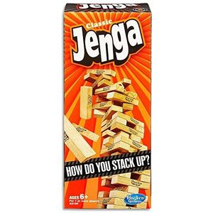 Hasbro A2120EU4 Jenga- Classic Strategy Wood Block Game- 1 or More Players- Kids Toys- Ages 6+