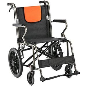 Rolstoel Draagbare rolstoelen Band dubbele schokdempers, opvouwbare rolstoel van aluminiumlegering, transportstoel opvouwbare rugleuning voor buiten