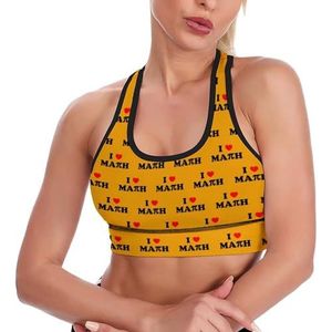 I Love Math Ademend Sport Bras Voor Vrouwen Draadloze Workout Yoga Vest Ondergoed Racerback Crop Tank Top 2XL