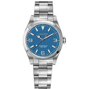 Cronos L6016 Automatische Jurk Mannen Horloge Saffier Glas 8215 Mechanische Rvs Armband Horloges, Kleur 2