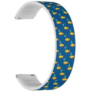 Solo Loop Bandje compatibel met Garmin Vivomove 5/3/HR/Luxe/Sport/Style/Trend, D2 Air/Air X10 (Gold Fish) Quick-Release 20 mm rekbare siliconen band, accessoire, Siliconen, Geen edelsteen