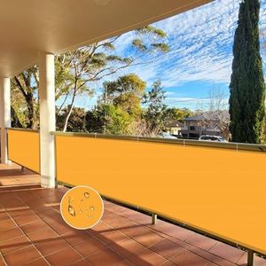 NAKAGSHI Zonnezeil, waterdicht, geel, 1,2 x 3 m, zonnezeil met rechthoekige ogen, uv-bescherming 95% voor tuin, balkon, terras, camping, outdoor
