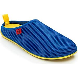 Andrés Machado Sloffen Dames/Sloffen Heren - DYNAMIC - SOMMER – sloffen/pantoffels – uitneembare binnenzool - Blauw/geel, EU 39