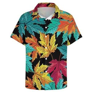 Hawaiiaanse Tropische Printoverhemden voor Heren, Zomer Anti-rimpel Ademende Korte Mouwen, Losse Casual Strandt-shirt (Color : Color 6, Size : M)