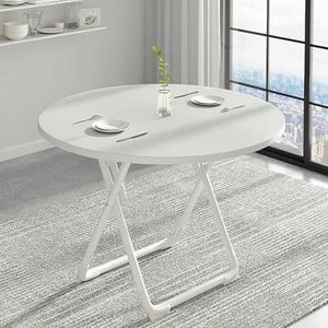 ZYBOWAYL Ronde opvouwbare eettafel Dia 23,6/27,6/31,5 inch opvouwbare vrijetijdstafel moderne salontafel zwarte feesttafel draagbare picknicktafel voor balkon tuin veranda achtertuin (kleur: B, maat: