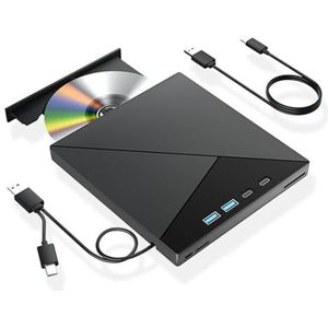 7-in-1 externe Blu-ray-drive 4k USB 3.0 CD DVD +/-RW Blu-ray-brander 3D BD-speler met SD/TF-poorten Compatibel Windows MacOS