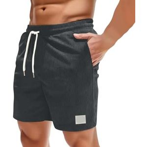 Cargoshorts For Heren Met Zakken, Casual Katoenen Losse Pasvorm, Elastische Tailleband, Duurzaam, Ademend, Lange Mouwen, Werkkleding, S-XXL(Grey,XXL)