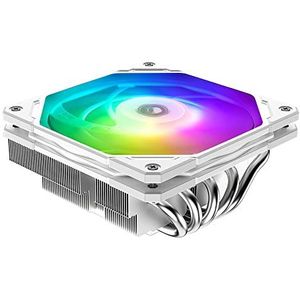 ID-COOLING IS-55 ARGB Witte CPU-koeler Laag Profiel 57mm Hoogte CPU-luchtkoeler ARGB 5 Heatpipes 120x120x15mm Slanke Ventilator, Desktop CPU-ventilator voor Intel LGA1700/115X/1200; AMD AM4/AM5