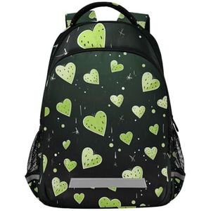Wzzzsun Valentine Love Hearts Polka Spots Rugzak Boekentas Reizen Dagrugzak School Laptop Tas voor Tieners Jongen Meisje Kinderen, Leuke mode, 11.6L X 6.9W X 16.7H inch
